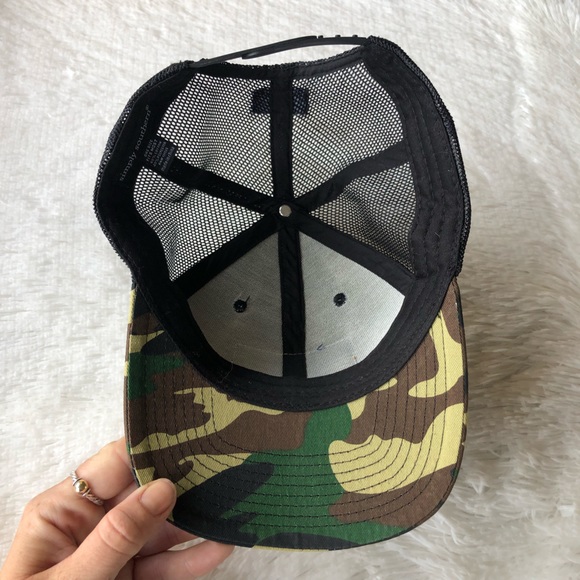 SIMPLY SOUTHERN • Camouflage Trucker Snapback Hat with American Flag Patch - Picture 9 of 15